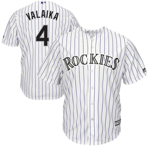 Pat Valaika Colorado Rockies Majestic Home Cool Base Player Jersey - White