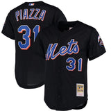 Mike Piazza New York Mets Mitchell & Ness Cooperstown Collection Mesh Batting Practice Jersey - Black/royal