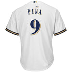 Manny Pina Milwaukee Brewers Majestic Home Cool Base Player Jersey - White