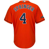 George Springer Houston Astros Majestic 2019 Postseason Official Cool Base Player Jersey - Orange