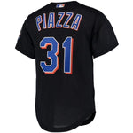 Mike Piazza New York Mets Mitchell & Ness Cooperstown Collection Mesh Batting Practice Jersey - Black/royal