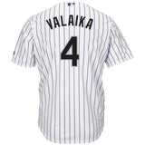 Pat Valaika Colorado Rockies Majestic Home Cool Base Player Jersey - White