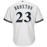 Keon Broxton Milwaukee Brewers Majestic Home Cool Base Replica Player Jersey - White