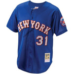 Mike Piazza New York Mets Mitchell & Ness Cooperstown Collection Mesh Batting Practice Jersey - Black/royal