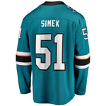 Radim Simek San Jose Sharks Fanatics Branded Home Breakaway Player Jersey - Teal