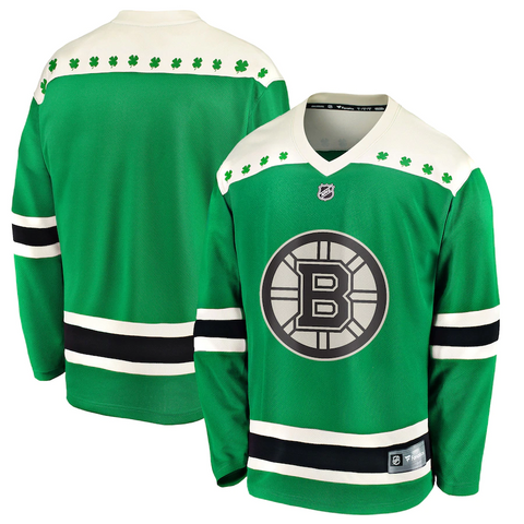 Men's Boston Bruins Fanatics Branded Green 2020 St. Patrick's Day Replica Jersey