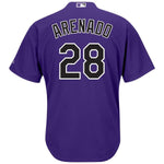 Nolan Arenado Colorado Rockies Majestic Home Official Cool Base Player Jersey - White/Purple