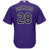 Nolan Arenado Colorado Rockies Majestic Home Official Cool Base Player Jersey - White/Purple