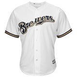 Travis Shaw Milwaukee Brewers Majestic Home Official Cool Base Replica Player Jersey - White