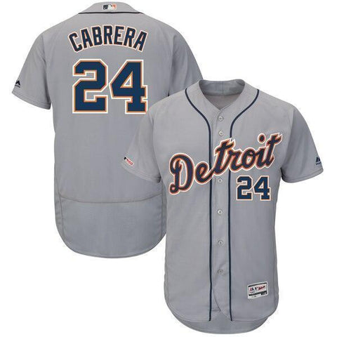 Miguel Cabrera Detroit Tigers Majestic Road Flex Base Collection Player Jersey - Gray