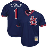 Ozzie Smith St. Louis Cardinals Mitchell & Ness Cooperstown Collection Big & Tall Mesh Batting Practice Jersey – Navy