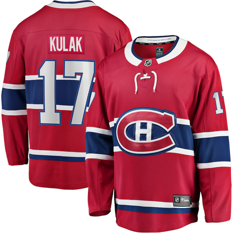 Men's Montreal Canadiens Brett Kulak Fanatics Branded Red Home Breakaway Player Jersey