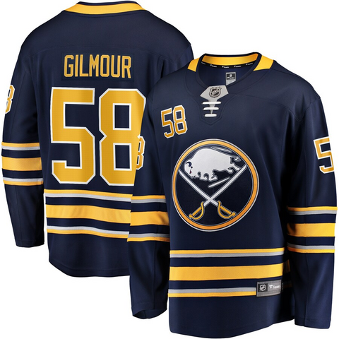 Men's Buffalo Sabres John Gilmour Fanatics Branded Navy Breakaway Team Color Player Jersey