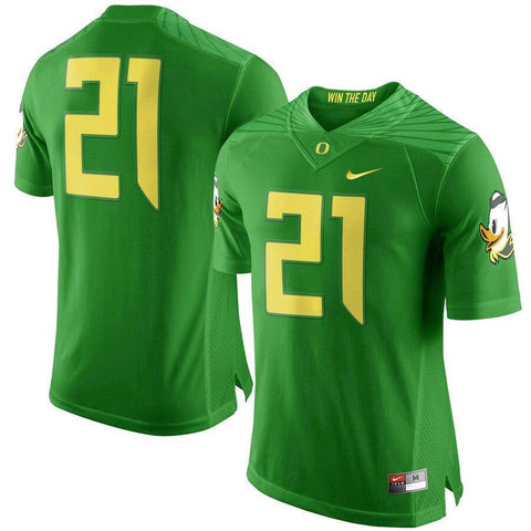 Oregon Ducks Nike #21 Limited Football Jersey - Apple Green