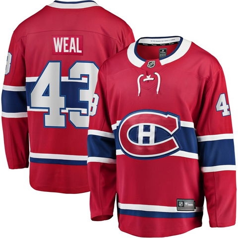 Men's Montreal Canadiens Jordan Weal Fanatics Branded Red Home Breakaway Player Jersey