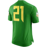 Oregon Ducks Nike #21 Limited Football Jersey - Apple Green