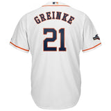 Zack Greinke Houston Astros Majestic 2019 Postseason Official Cool Base Player Jersey - White