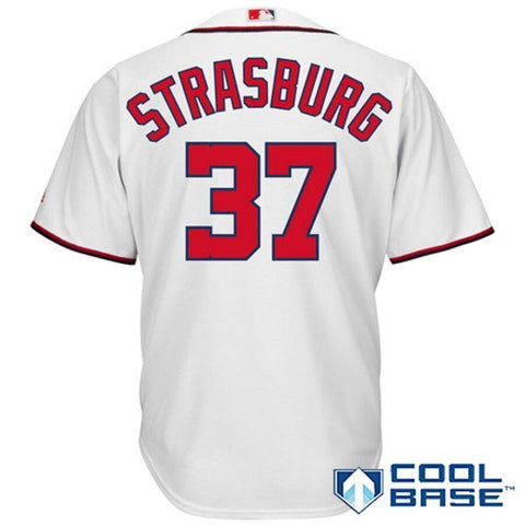 Stephen Strasburg Washington Nationals Majestic Official Cool Base Player Jersey - White