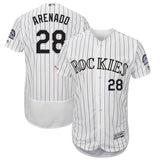 Nolan Arenado Colorado Rockies Majestic Home Collection Flex Base Player Jersey - White/Purple