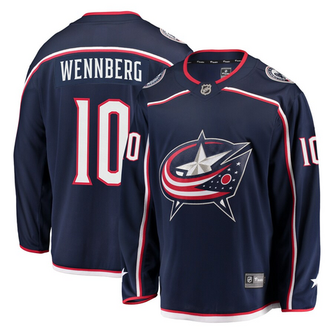 Men's Columbus Blue Jackets Alexander Wennberg Fanatics Branded Navy Breakaway Jersey