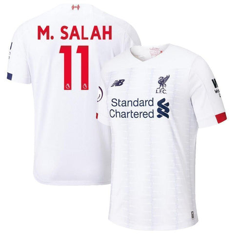 Mohamed Salah Liverpool New Balance Away Soccer Jersey 2019-20 – White