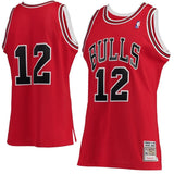 Men's Chicago Bulls Michael Jordan Mitchell & Ness Red Hardwood Classics #12 Jersey