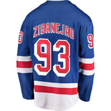 Mika Zibanejad New York Rangers Fanatics Branded Home Breakaway Player Jersey - Blue