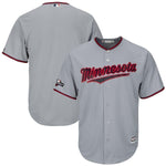 Minnesota Twins Majestic 2019 Postseason Road Official Cool Base Team Jersey - Gray