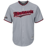 Minnesota Twins Majestic 2019 Postseason Road Official Cool Base Team Jersey - Gray