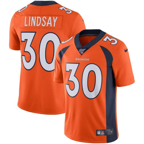 Phillip Lindsay Denver Broncos Nike NFL 100 Vapor Limited Jersey - Orange