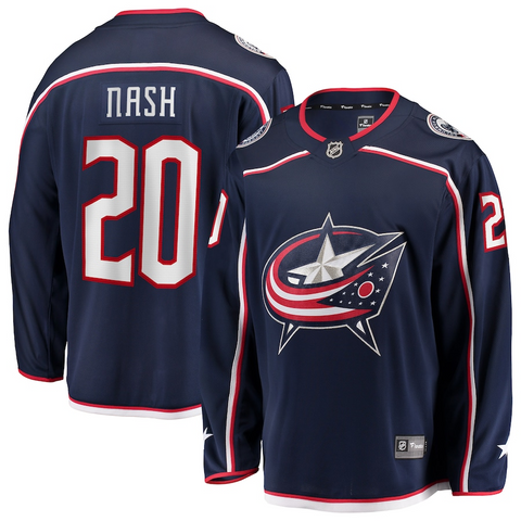 Men's Columbus Blue Jackets Riley Nash Fanatics Branded Navy Home Breakaway Player Jersey