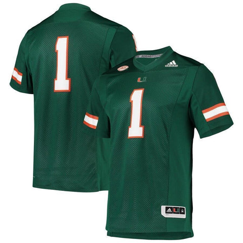 Miami Hurricanes adidas Team Premier Football Jersey - Green