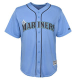Ken Griffey Jr. Seattle Mariners Majestic Alternate Official Cool Base Replica Player Jersey - Cream/Light Blue