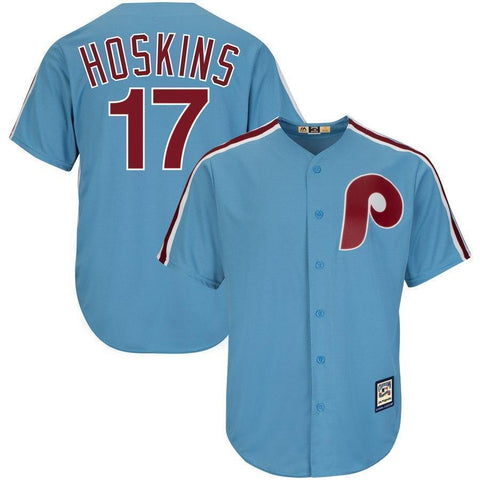 Rhys Hoskins Philadelphia Phillies Majestic Alternate Official Cool Player Jersey - Light Blue