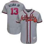 Ronald Acuña Jr Atlanta Braves Majestic 2019 Alternate Collection Flex Base Player Jersey – Navy/Gray