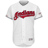 Jose Ramirez Cleveland Indians Majestic Home 2019 All-Star Game Patch Flex Base Player Jersey – White/Scarlet