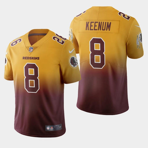 Men's Washington Redskins #8 Case Keenum Color Crash Gradient Burgundy Jersey