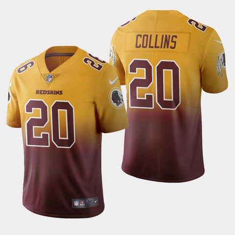 Men's Washington Redskins #20 Landon Collins Color Crash Gradient Burgundy Jersey